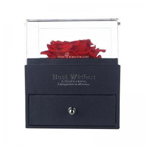 China Single Surprise Acrylic Forever Flower Box Preserved Rose Jewelry Gift Box wholesale