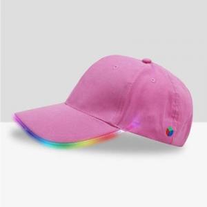Fiber Optic Illuminated Light Up Baseball Hat , Short Eaves Led Party Hats