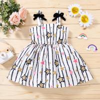 China Little Star Pattern 30in Children'S Dress Clothing Summer Black And White Striped Dress on sale