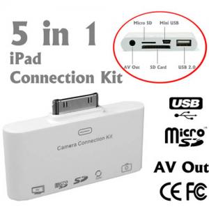 5in1 Camera Connection Kit With Mini USB Data Cable For IPad