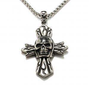 China Hot sale big cross stainless steel necklace men body jewelry necklace supplier