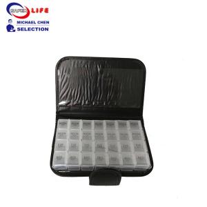 Wallet Pocket Pill Dispenser Box Case Organizer Container Medicine PU Cover 28 Compartments