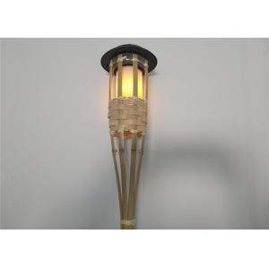China Waterproof Solar Lantern Lamp Bamboo Tiki Torches For Garden , 12x12x150cm supplier