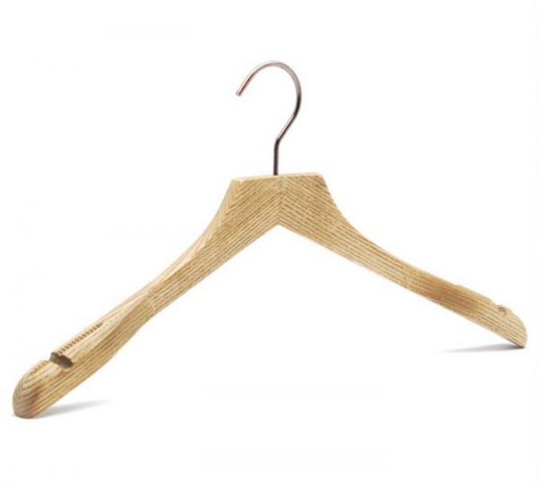 Customized LOGO Luxury Natural clothes Wooden Hanger with notch