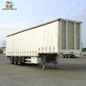 China suspensão de 90m3 3 Axle Curtain Side Trailers Mechanical supplier