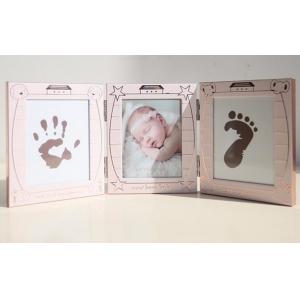 China Lovely Aluminum New born Baby Handprint and Footprint Photo Frame Kit with a EN71 passed Ink Pad supplier