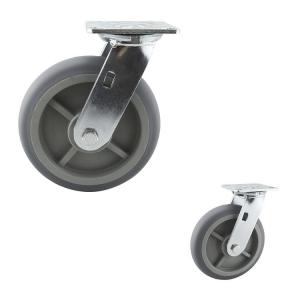 China Grey TPR 280kg Capacity 8 Inch Double Ball Bearing Swivel Plate Caster Wheels supplier