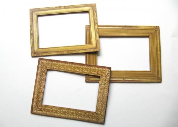 Blank Golden Fridge Magnet Photo Frame / Advertising Magnetic Picture Frames