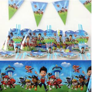 Paw patrol theme Children Party Sets Tableware Sets Paper Plate Napkins Happy Birthday Party Supplies Decoration