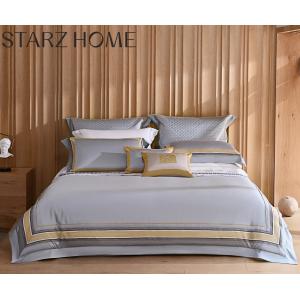 High Count Pima Cotton Jacquard Patchwork Bedding Sets in Modern Luxury Design Style