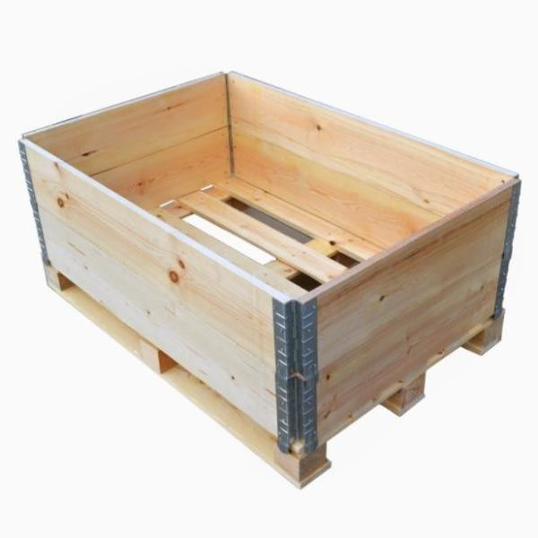 Almacenamiento Cajas de paletas de madera 4 direcciones Cajas apilables de madera