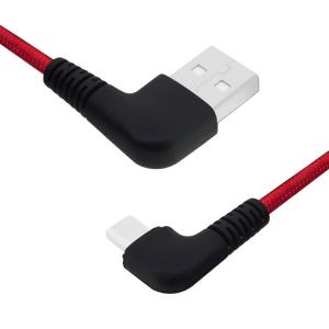 Durable 5V 2.4A Type C USB Cables Double Elbow Type C To Type A