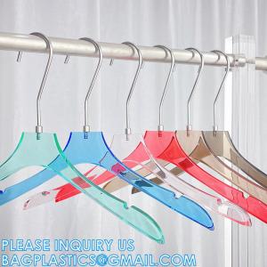 China Boutique Plastic Hanger OEM Brand Fashion Adult Coat Garment Display Plastic Gold Hangers supplier