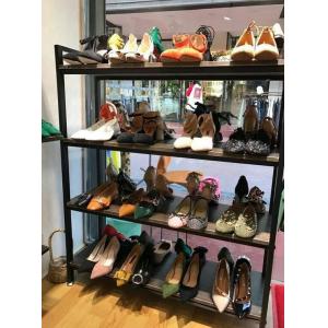 China Black Modular Shoe Store Display Shelves Stable Structure For Shoe Specialty Stores supplier