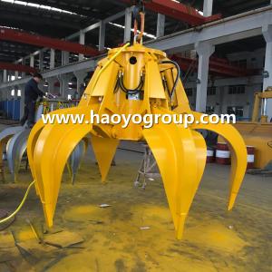 China 1.5m3 Electro hydraulic orange peel grab for steel scrap handling supplier