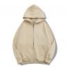 Full Zip Up Hoodie Sweatshirt Brown Blank Plain 100% Cotton Oversized