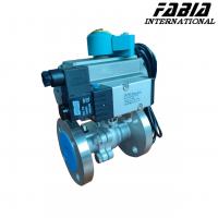 China Flanged Connection Pneumatic 304 Stainless Steel Ball Valve Two Piece on sale