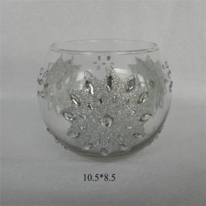 China fish tank type candle holder with many diamonds supplier