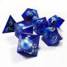 China Blue Crystal Skull Resin Boarding Dice Set Dragão e Masmorra wholesale