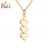 Women Engraved Plating SS304 Heart Shaped Pendant Necklace With 45cm Chain