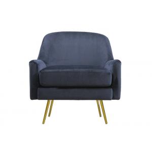 Seat Cushion Removable Fabric Arm Chair Metallic Legs Armchair Grey Velvet Cover