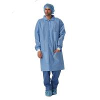 China Anti - Static Disposable Non Woven Lab Coat Fluid - Resistant With Pocket Food Area on sale