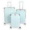 China 3 piece hard shell suitcase set with Spinner Wheels Hardside Suitcases 20/24/28 Inch TSA Lock USB Charging Cup Holder Makeup Bag for Men Women abs hard shell luggage wholesale