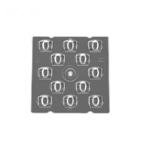 China ROHS SMD3030 PC LED Spot Lens , 12 In 1 50x50mm Square Light Lens supplier