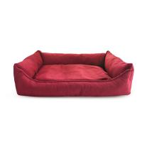 China Orthopedic Support Nest shape Washable Dog Bed red Cozy Plush on sale