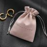 China Embossing Pink Microfiber Jewelry Packaging Drawstring Pouch 8*13cm wholesale