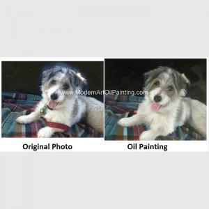 China Pet Custom Oil Painting Portraits Personalized Dog Portrait Painting Unique Gift supplier