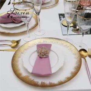 Break Resistant Round Glass Flat Charger Plate For Wedding Table Setting Disposable