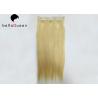 China Straight 100g 613 Golden Blonde Clip In Human Hair Extension With Pure Color wholesale