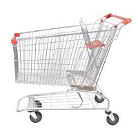 China Galvanized American Type Grocery Shopping Trolley 210L Metal Shopping Cart on sale