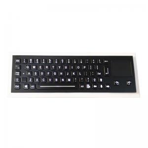 China Electroplated Black Rugged Vandalproof IP65 compact backlit panelmount stainless steel keyboard with touchpad. supplier