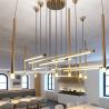 China Modern Nordic Linear Chandelier Brass/Copper Pendant Light Adjustable Height wholesale