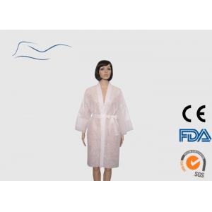 30G Disposable Pink Spa Robes , Breathable Long Kimono Robe 120 * 140CM