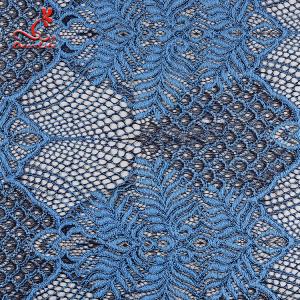 Embroidered Voile Lace Fabric For Wedding Dresses Cricking Color Fastness