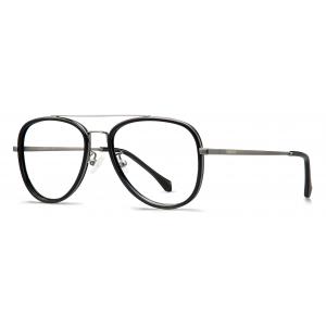 China Unisex Aviator Eyeglasses Optical Frames , Plastic Metal Mixture Eyeglass Frames Designer supplier