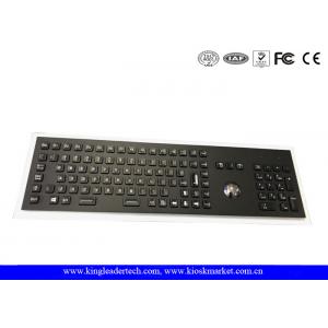 China Full Keys Industrial Trackball Keyboard Electroplated Black Metal Keyboard 103 Keys supplier