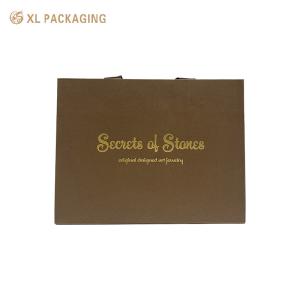 China XL Packaging Custom Packaging Factory Custom Logo Printed Gift Craft Shopping Paper Bag With Handles Brown Ribbon on sale