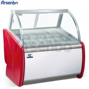 White 650L Ice Cream Scoop Display Freezer , Freestanding Commercial Gelato Freezer