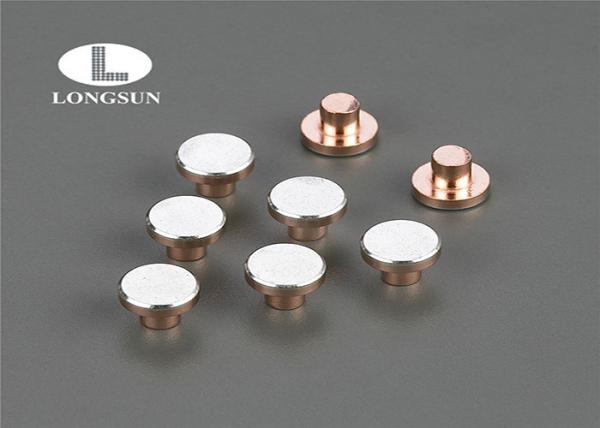 Silver Electrical Contacts Solid Round Head Rivets With Low Resistance