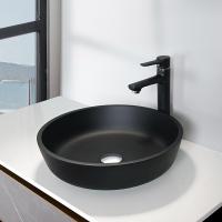 China 420mm Length Matt Black Basin 110mm Height Crystal Stone Bathroom Vanity on sale