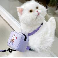 China Print Mesh Cat Harness Backpack Leash Set Detachable Puppy Harness Pet Travel Hiking on sale