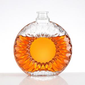 Custom Make Round Bottle Glass Brandy Vintage Bottles with Cork