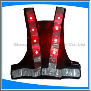 LED traffic safety vest,100% ployester,factory supplier high visibility safety vest with led light led reflective safety