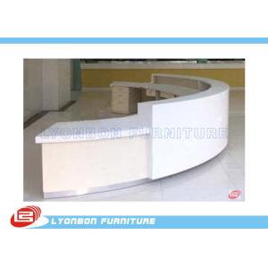 China Mesa de recepção comercial para o serviço público, balcão de informações do ARCO do MDF do branco do estudante supplier