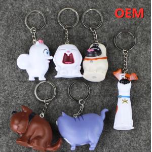 OEM Customized  Plastic PVC  Pretty Cartoon Figure Action keychain The Secret Life of Pets Toy
