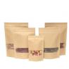 New product custom printing kraft brown paper food zipper bags with hang hole